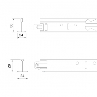 T38/28标准型: (平接型/搭接型)